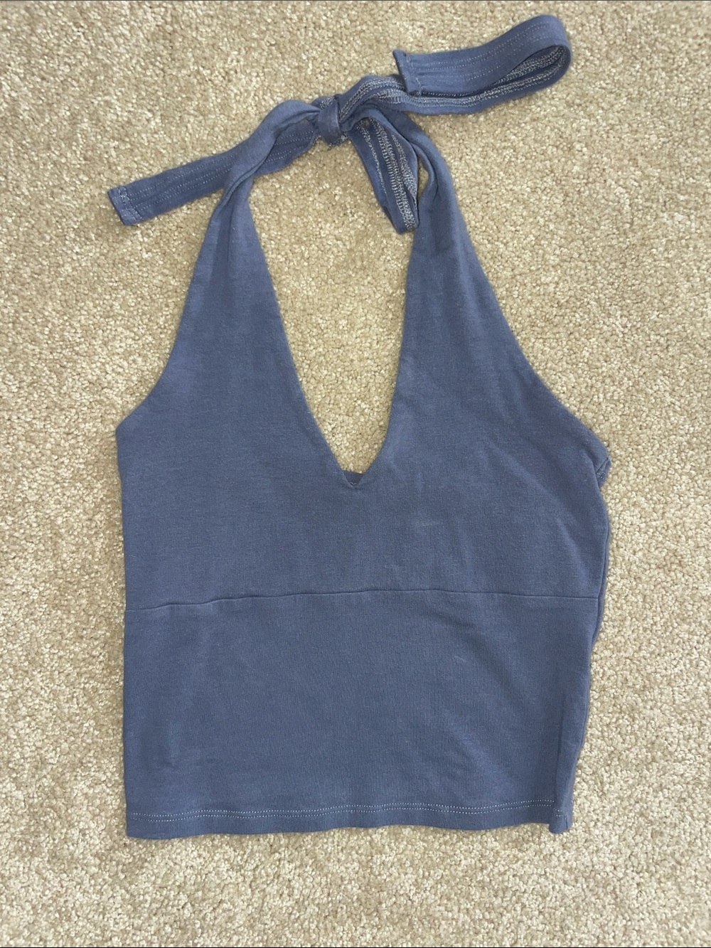 Hollister Slate Blue Halter V-Neck Tank